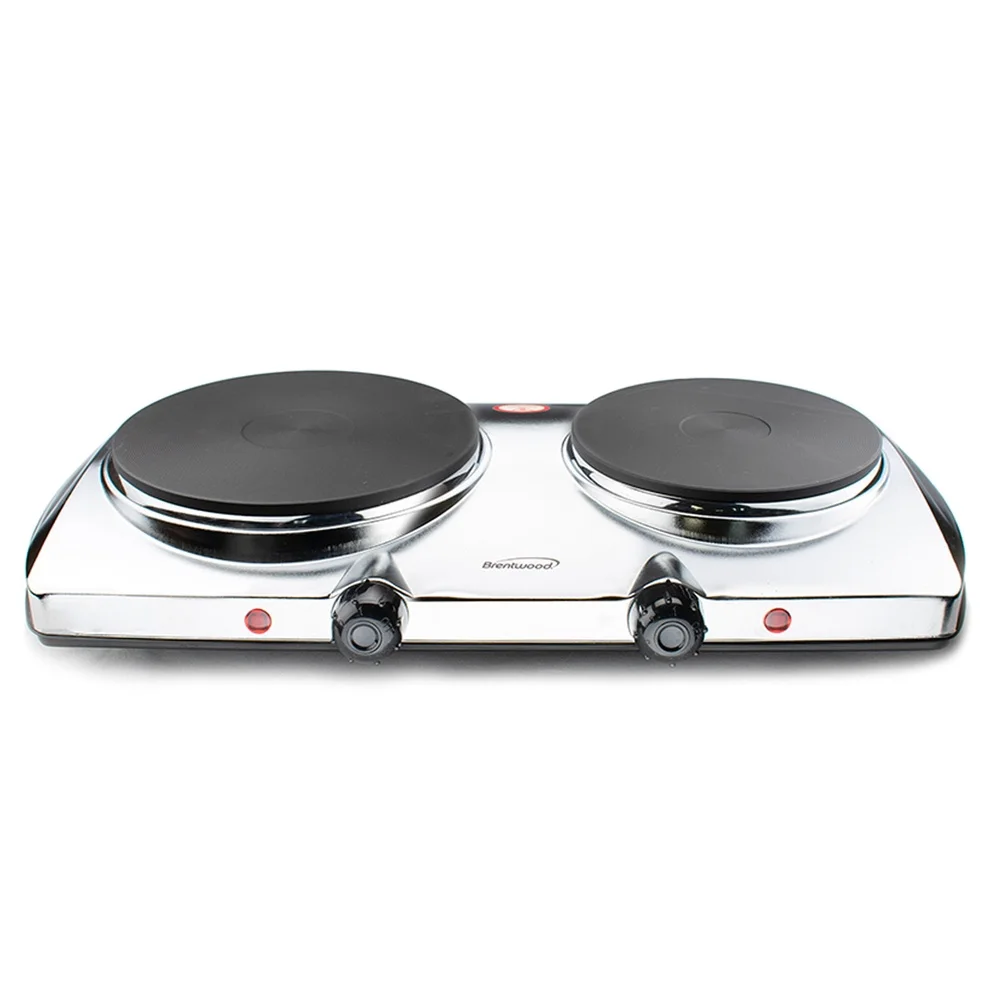 Electric Double-Burner Hot Plate 1440W Temperature Control Automatic Shut-Off Easy Clean Even Heat Distribution Kitchen Cooking