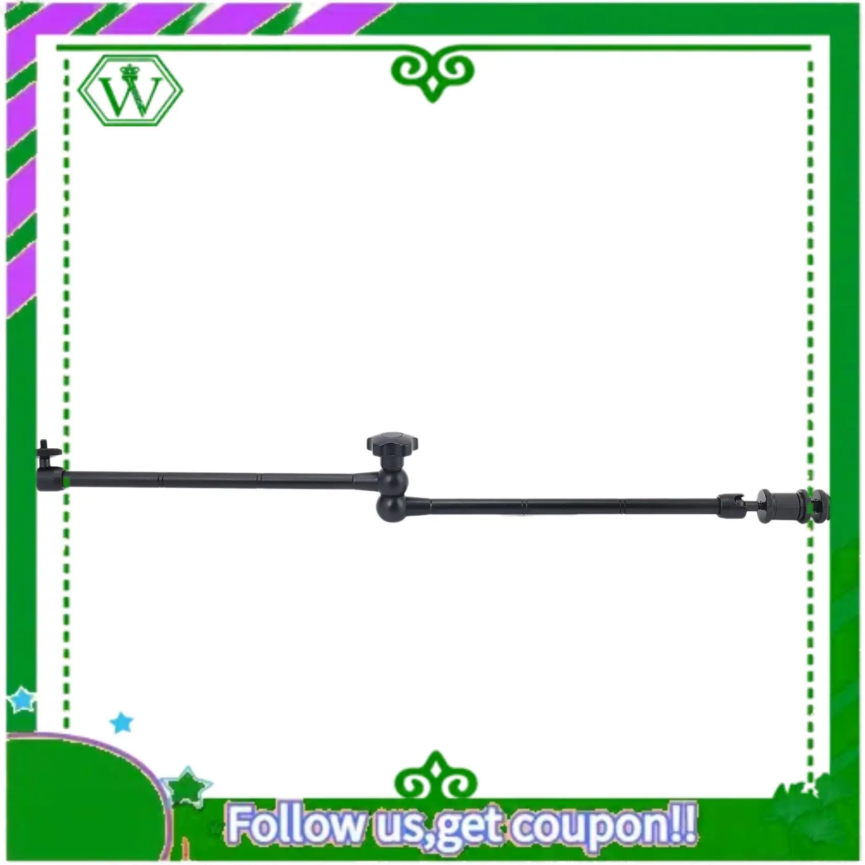 ABIK-3Pcs 20Inch Adjustable Articulating Friction Magic Arm With Hot Shoe Mount For LED Light DSLR Rig LCD Monitor
