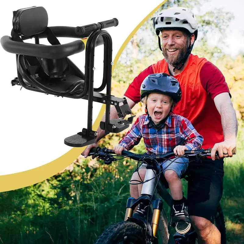 Asiento delantero de bicicleta para niños, accesorios de seguridad para niños, piezas de asiento de bicicleta, silla delantera de bicicleta para