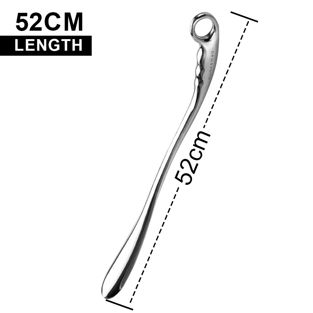 Professional Metal Shoe Horn Long Handle 52cm Length Alloy For Convenient Wearing Shoes Horn Leather High Heel Hanging Spoon