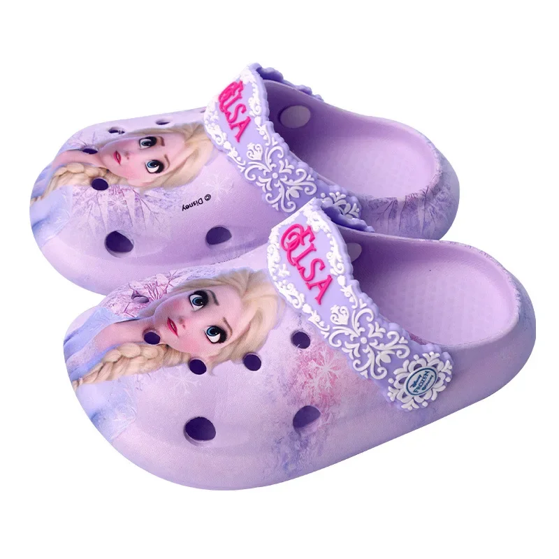 Disney Children\'s flip-flops Girl Princess Elsa Cute EVA Lightweight non-slip thick sole Frozen Elsa sandales