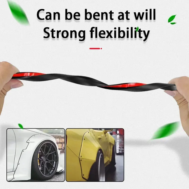 

1/2/5M Car Rubber Seal Strip for Fender Flare Arch Small Slanted T-Type Seal Edge Gap Strips Waterproof Soundproof Protection