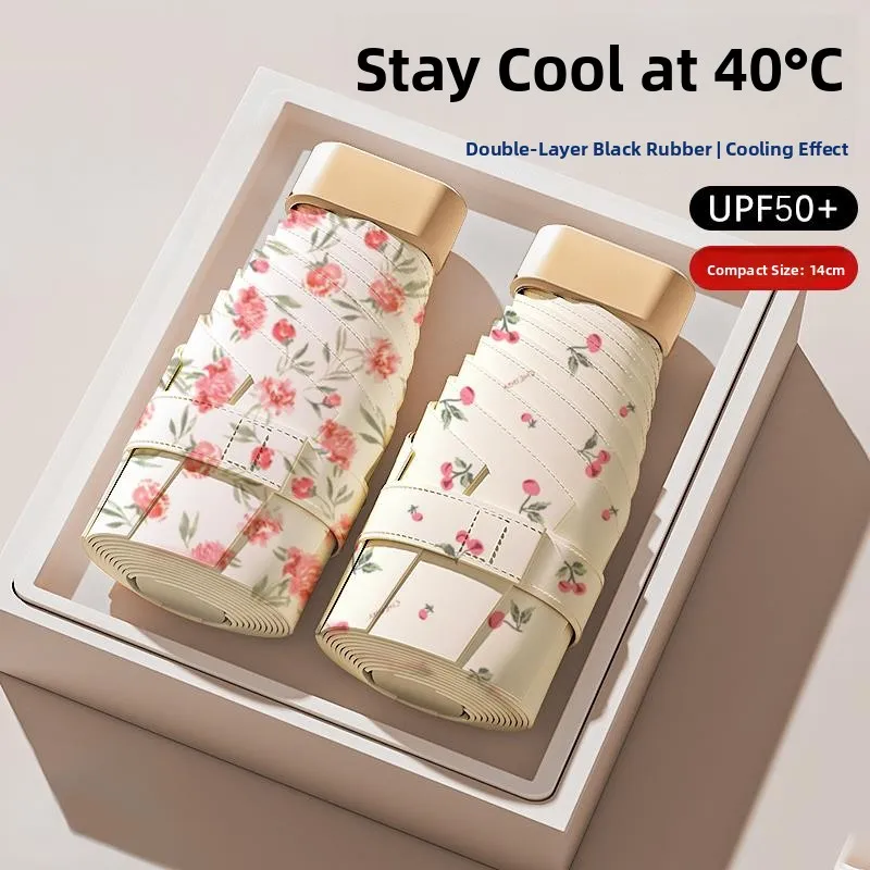 

Портативный легкий двухслойный зонт от солнца для женщин, защита от ультрафиолета, компактный, складной