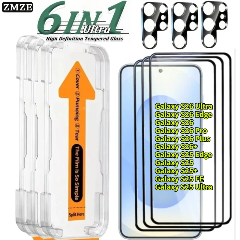 

Easy Inatall Tempered Glass for Samsung Galaxy S26 Plus S26Ultra Screen Protector Bubble Free Protective Film Camera Lens Glass