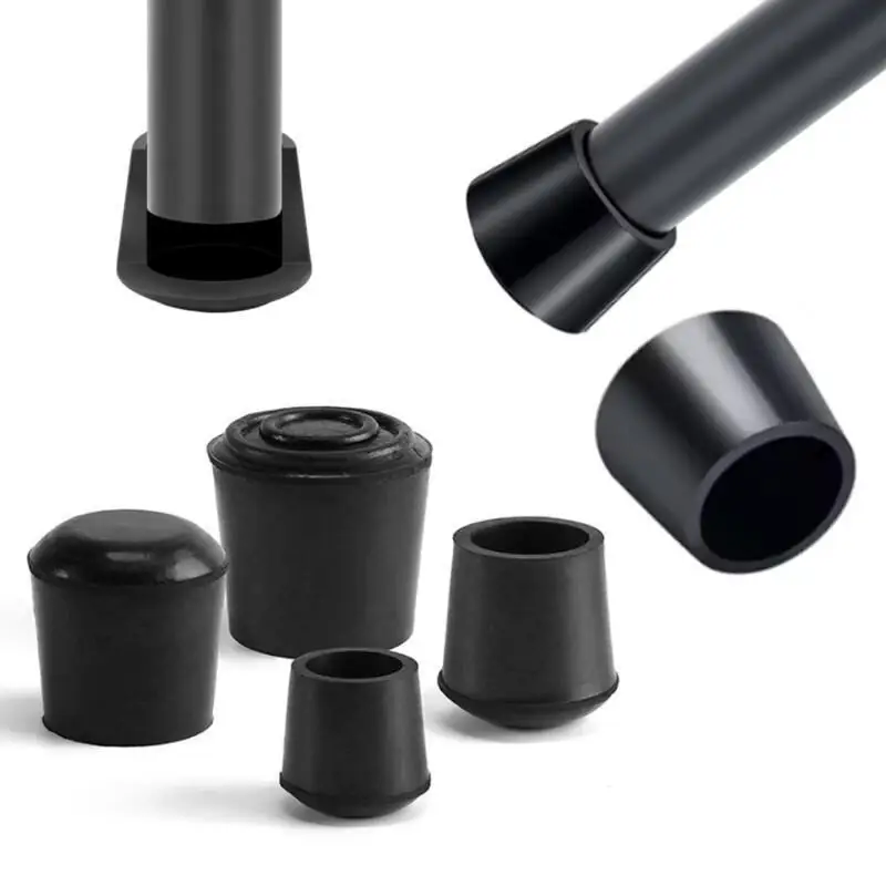 Round Rubber Chair Leg Pad 6/7.5/9/10/12-32mm Furniture Leg Table End Plug PVC Silent Anti-slip Floor Protection Cap Foot Cover