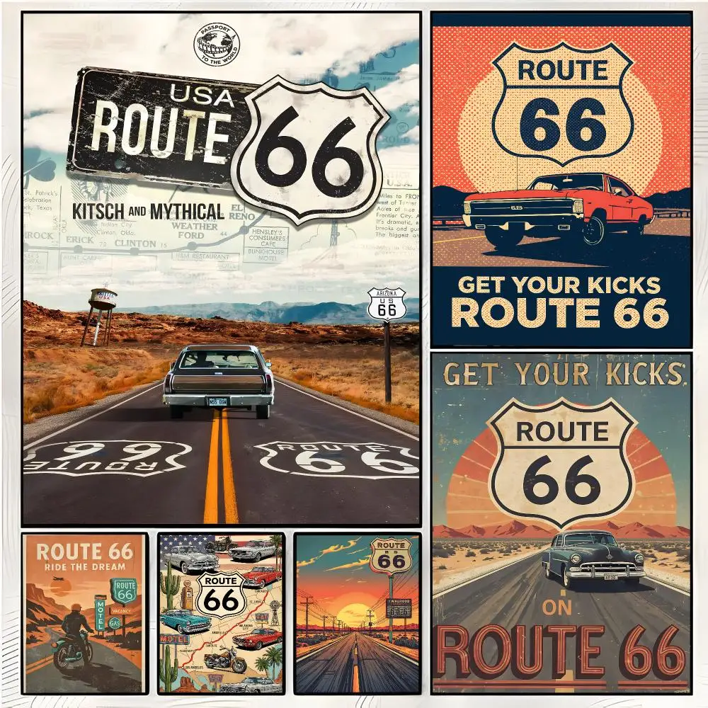 Poster Landscape Route 66 Poster Poster Superior Home Space  Indoor Decorative Art & Home Decor