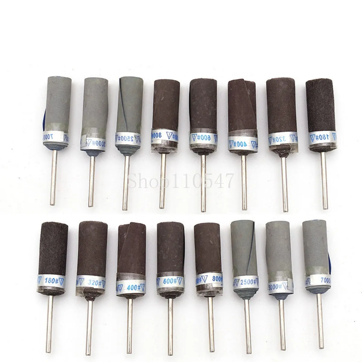 5pcs 180-10000grit Sand Paper Bar 2.35mm Shank Cylinder Sandpaper Rod Stick Grinding Head for Jewelry Making Rotary Tools
