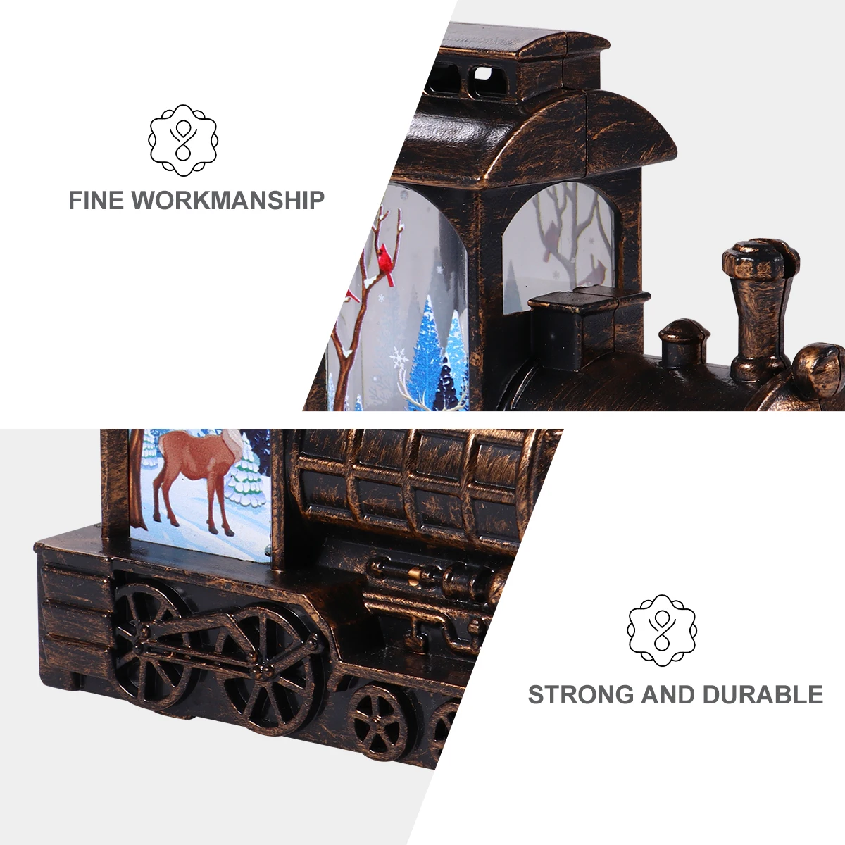 

Christmas Home Decoration Plastic Train Engine Wind Lantern Light Festive Atmosphere Party Bar Shop DIY Holiday