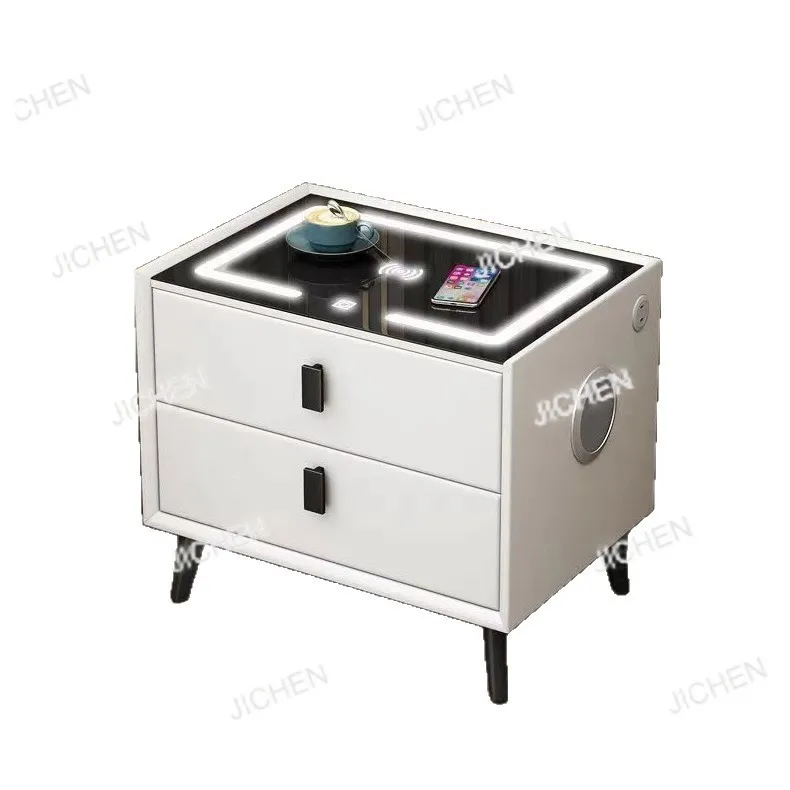 

Solid wood bedside table, extremely narrow, advanced intelligent wireless charging light, ultra-narrow bedroom storage crack