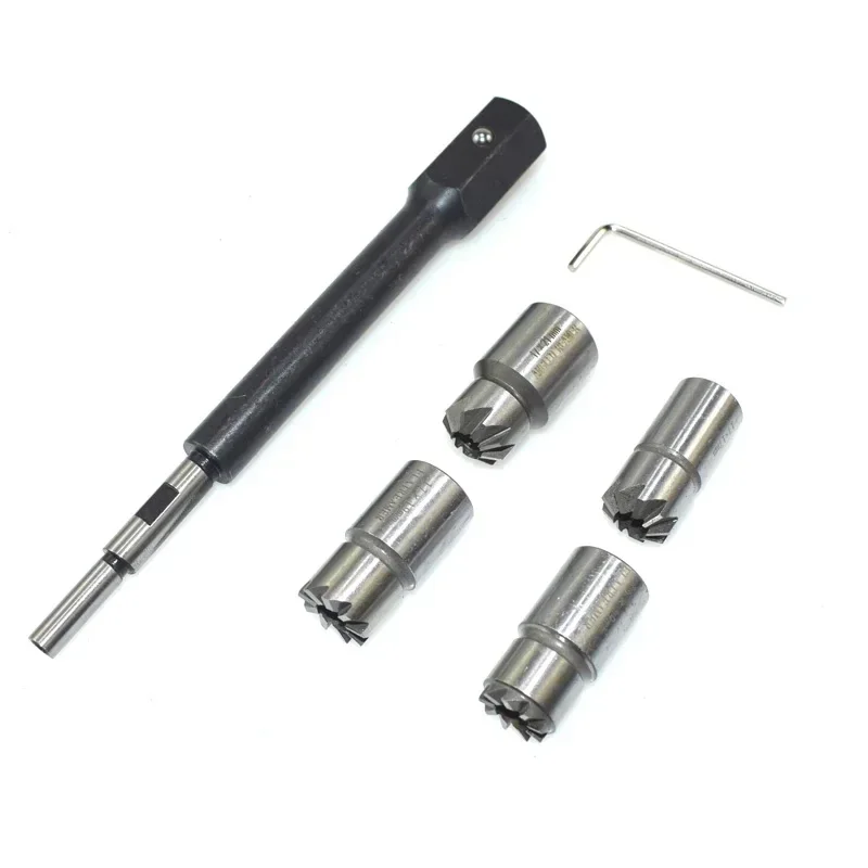 1 Set Injector Remover 5Pcs Diesel Injector Seat & Cleaner Carbon Remover Seat Tools Cutter Milling Cutter Set Universal Car Too