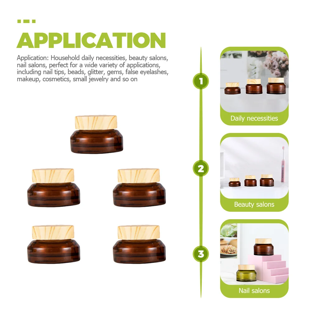 5Pcs Reusable Cream Containers Tiny Jars Compact Travel Containers for Lotion Makeup Small Storage Tiny Jars with Lids