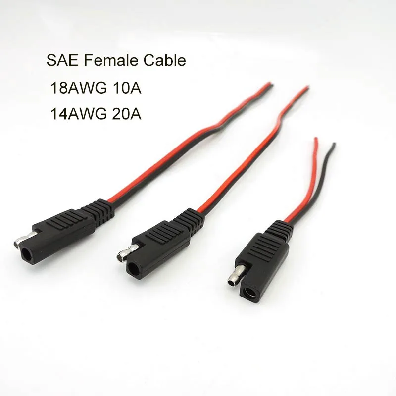 

Провод солнечной батареи SAE Женский кабель DIY Power Автомобильный удлинительный кабель 18AWG 10A 14AWG 20A A7