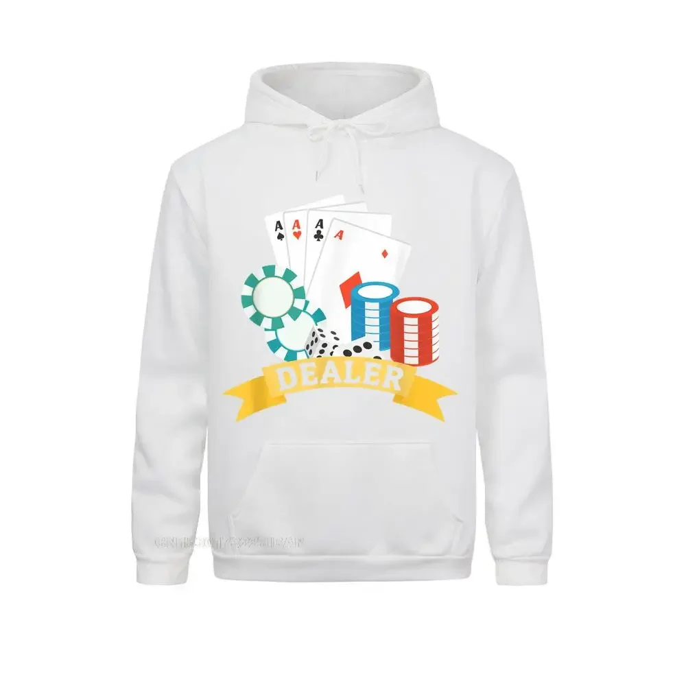 Casino Dealer Hoodie Chips Cards Poker Hoodies Hip Hop Vintage Long Sleeve Women Sweatshirts Holiday Clothes Sweater