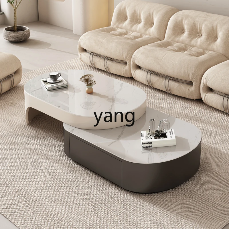 LMM Home Cream Wabi-Sabi Style moderne Internet célébrité Table basse extensible meuble TV