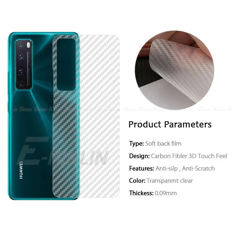 3D Carbon Fiber Back Film For Huawei Nova 12 11i 10 9 SE Pro Y90 Y61 Y60 Y91 11 Ultra 8i 7i 3e Lite 3 Plus Rear Screen Protector