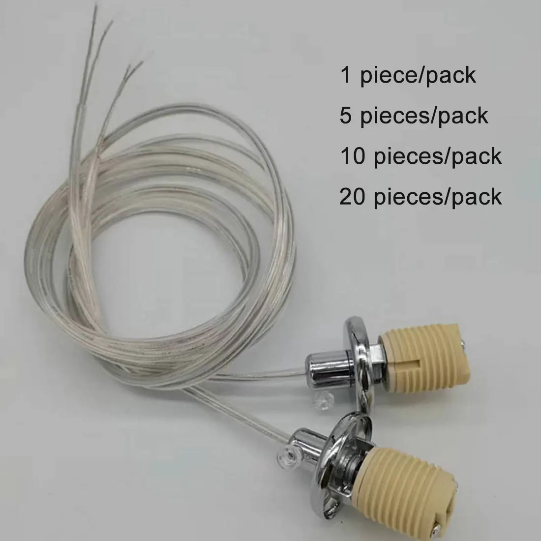 1/5/10/20pcs Pack G9 Ceramic Lamp Thread Holder Ceramic G-9 Halogen Light Bulb Base Screw Socket with Cable Lead