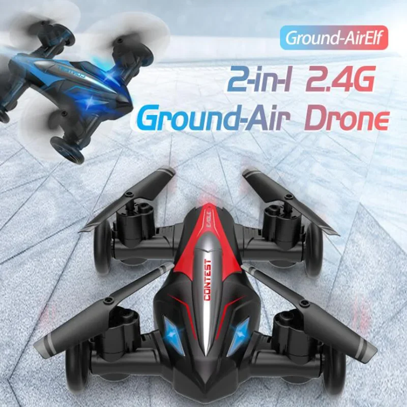 D85 2.4G Mini RC 2in1 Drone Flying Stunt Car Land And Air Dual Mode Racing Professional Quadcopter 3D Flip Drones Toys for boys