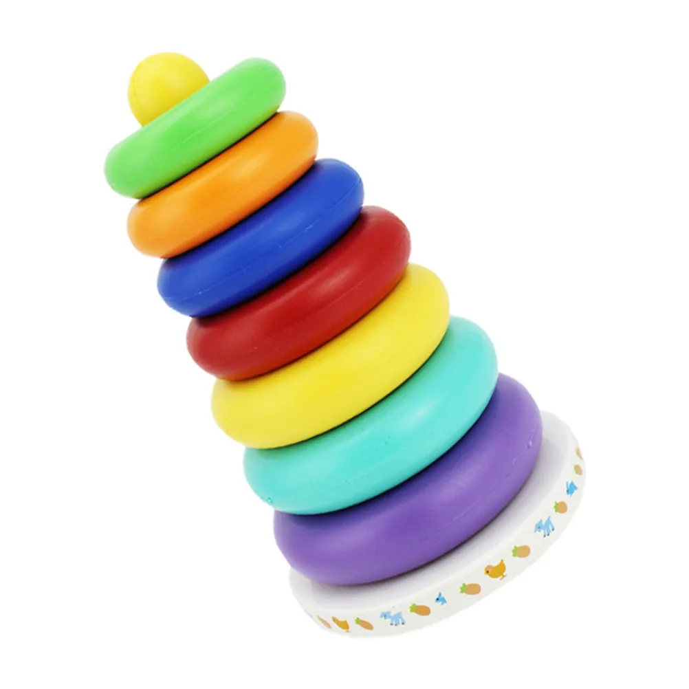 

1 Set Of Music Color Rings Educational Stacker For Kids Baby Learning Plaything Multi-Function Plastic Ring Building Blocks