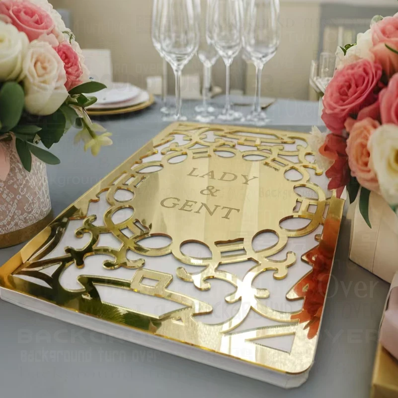 

Guest Book Custom Mirror Names Date Wedding Guestbook Blank Favor Details Personalized Rustic Alternative Album G011