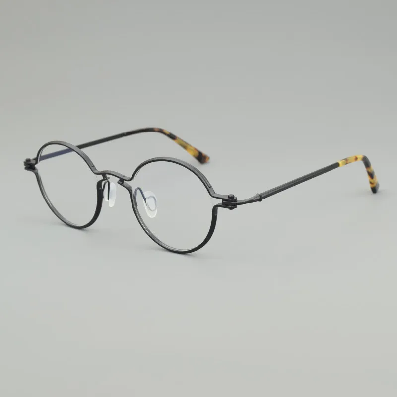 تاغ حزقيا إطار نظارات دائرية الرجال الرجعية مصمم التيتانيوم النظارات خمر العلامة التجارية الفاخرة نظارات الموضة النساء مشهد