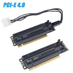 JHH-Link PCIE 4.0 x16 1 to 2 Expansion Card Split Card PCIe-Bifurcation x16 to x8x8 20mm Spaced Slots CPU 4P/SATA PCIe Gen4/Gen3