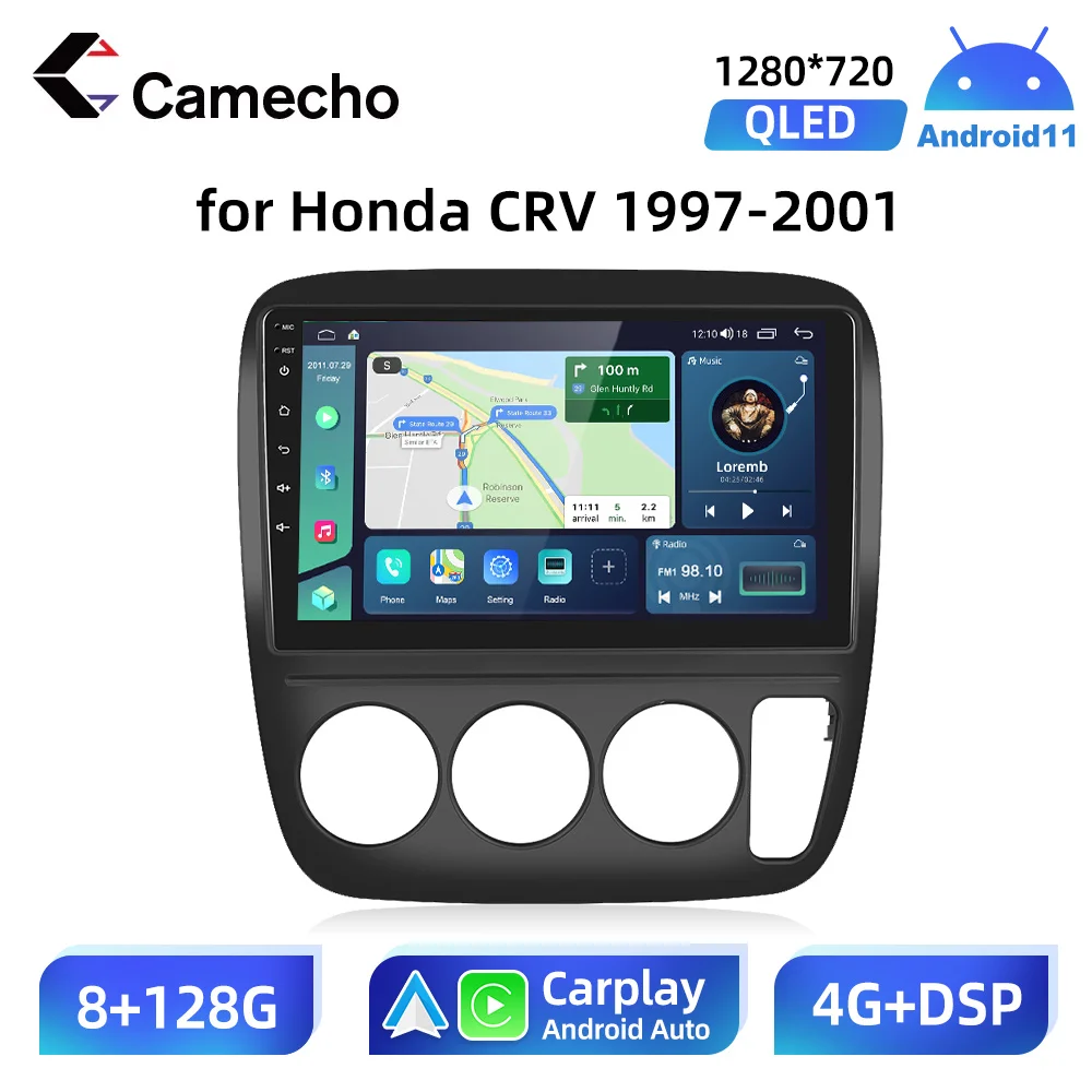 

Camecho 2 Din Car Radio Multimedia Receiver Monitor for Honda CRV 1997-2001 Support Accessories Android Auto Carplay GPS 4G LTE