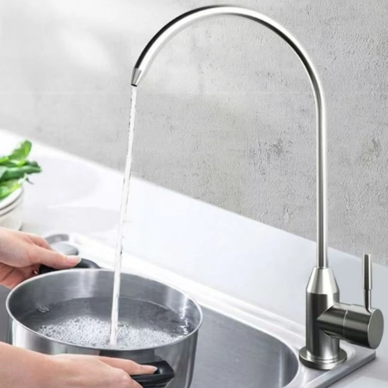 

Kitchen water purifier faucet 304 stainless steel single cold water, kitchen general G1/2 inch pure water drinking faucet