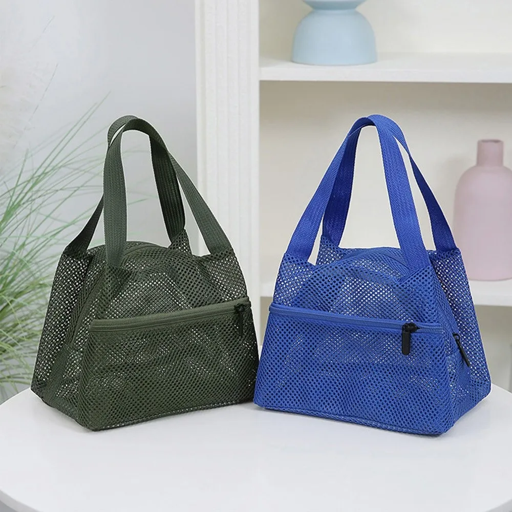 

Portable Mesh Beach Bag Multifunctional Clear Shower Cosmetic Bag Toiletries Organizer Large Capacity Travel Wash Bag Gym
