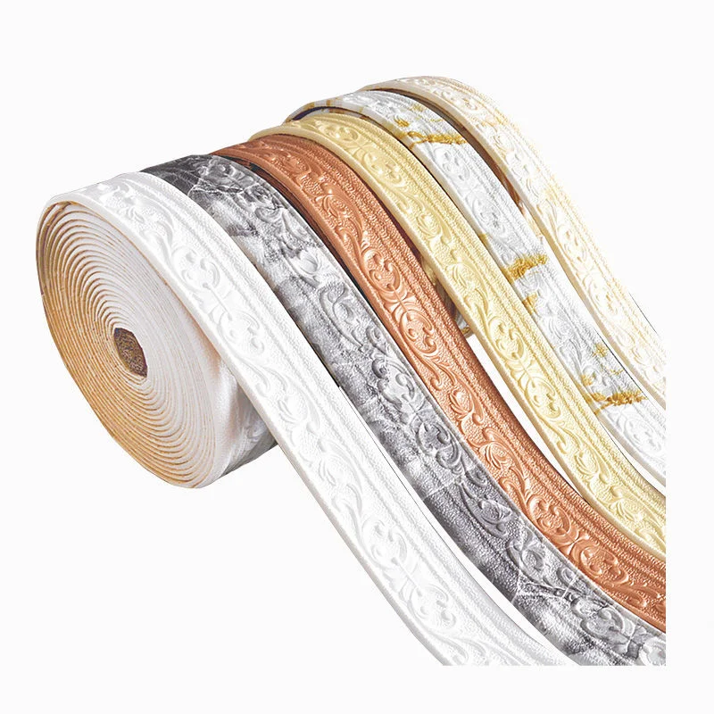 10M/Roll 3D Wall Trim Line  Self Adhesive Skirting Border Waterproof Baseboard Wallpaper Sticker For Living Room Home Decoration