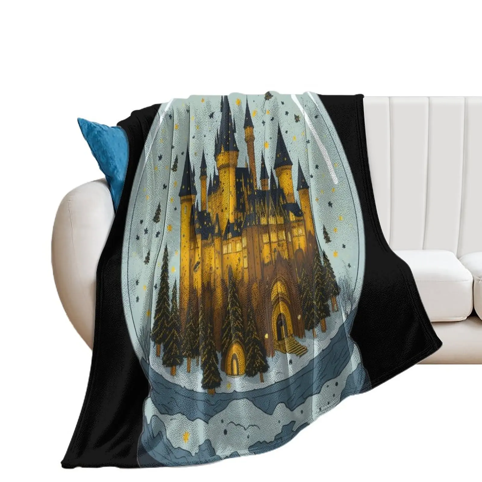 Magical Castle Snow Globe Sticker Sticker On The Wall Wall Coverings Decoration For Home Bedrooms Decorations Throw Blanket