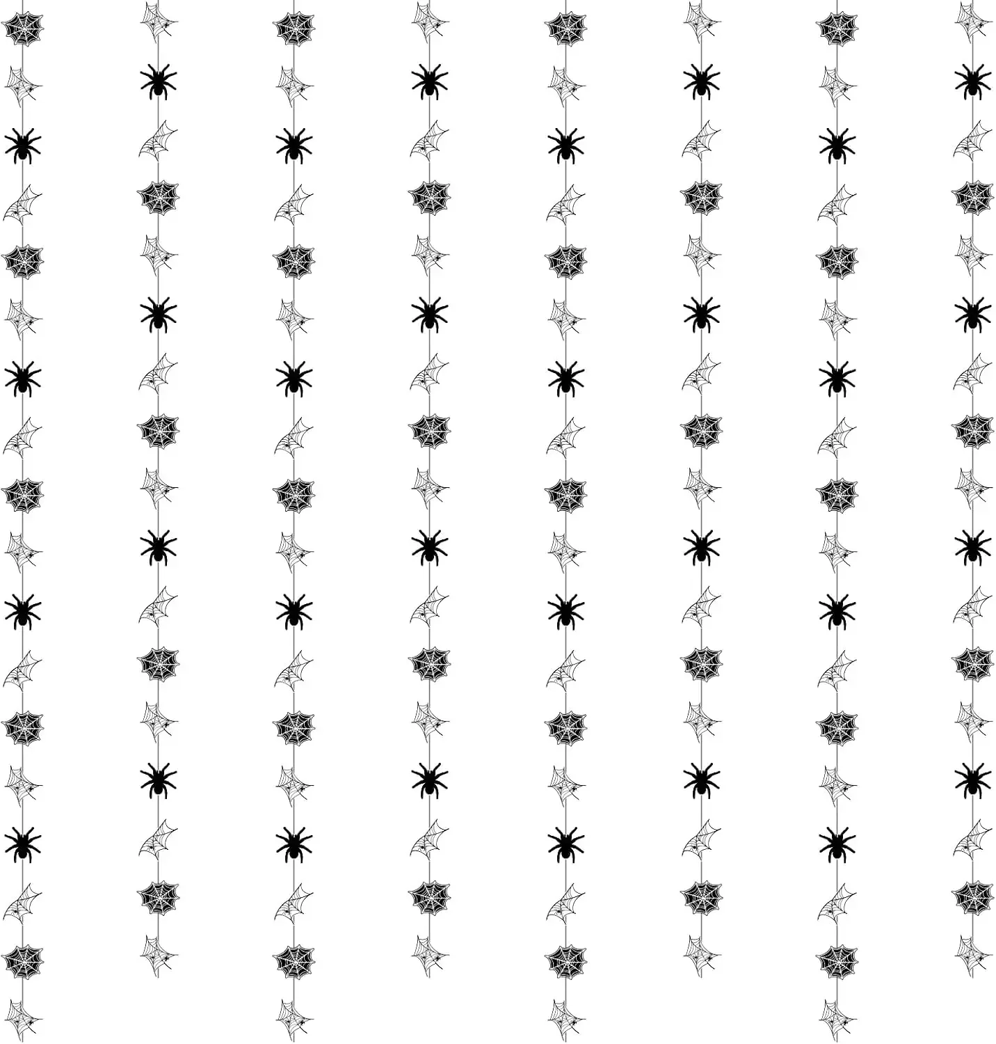 

8pcs Halloween Spider Party Garland Streamers, Spider Web Birthday Party Decorations for Hanging Garland Decorations