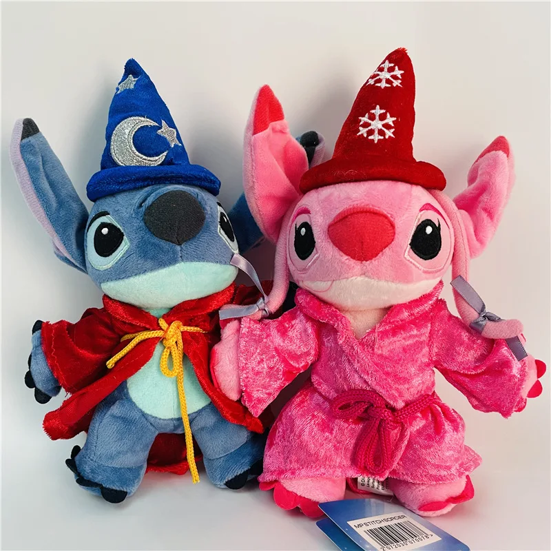 25cm Disney Lilo&Stitch Magician Couple Plush Toy Doll Stitch Disney Plush Toy Cartoon Angel Girl Cute Anime Doll Christmas Gift