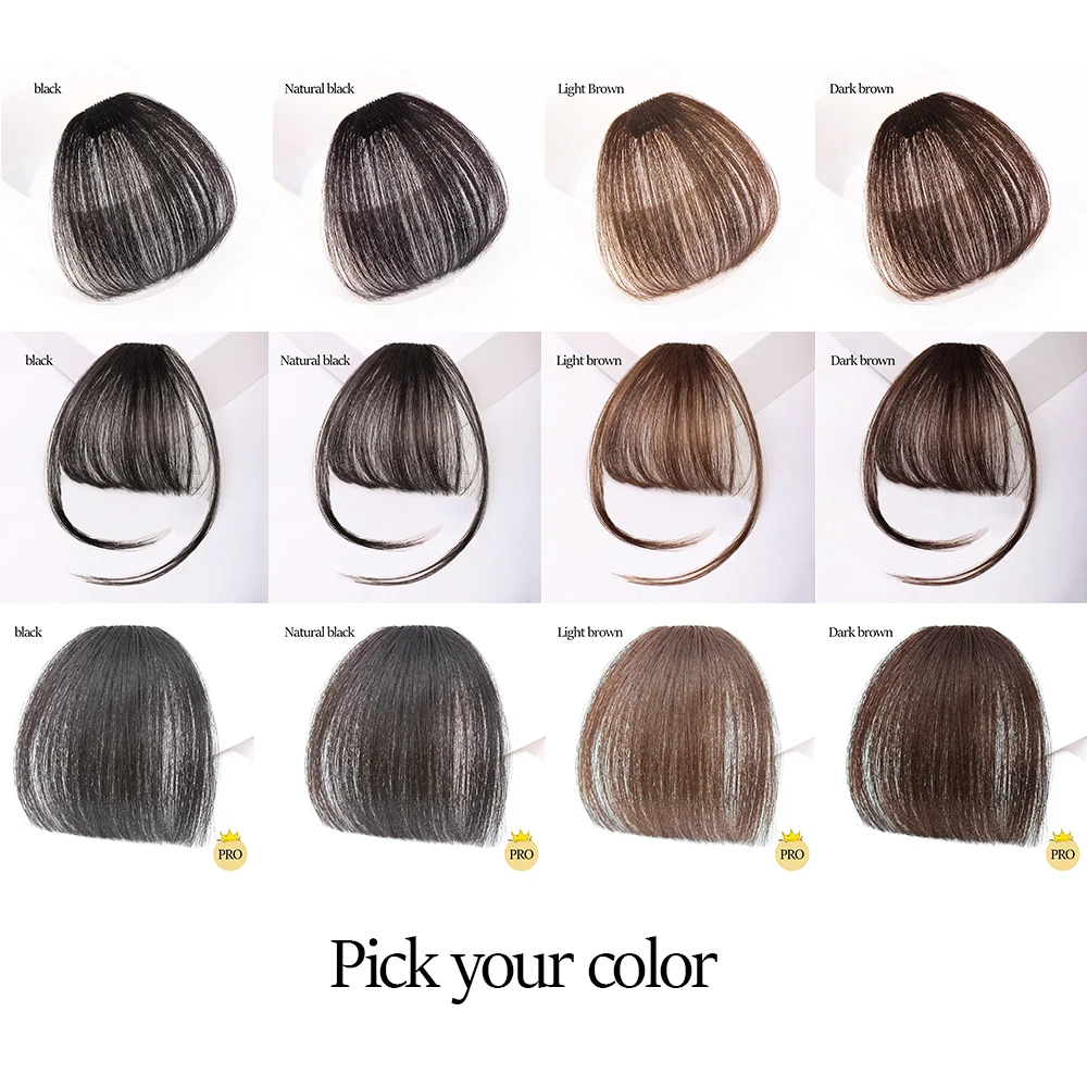 Bangs Hair Clip in Bangs Wispy Bangs Fringe with Temples Hairpieces for Women Clip on Air Bangs Flat Neat Bangs Hair Extension