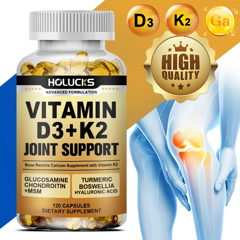 Advanced Joint Support Supplement, with Vitamin D3 K2, for Heart & Bone Health, Mood & Immune Support