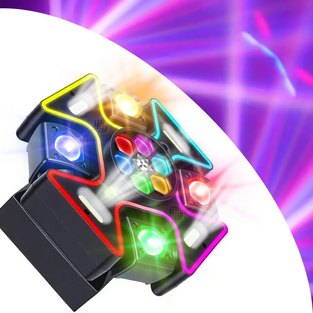 Professional 120W 4-in-1 RGBW Moving Head Stage Light DMX512 & Sound Activated Adjustable Rotating Light For Bar DJ Party KTV view 2