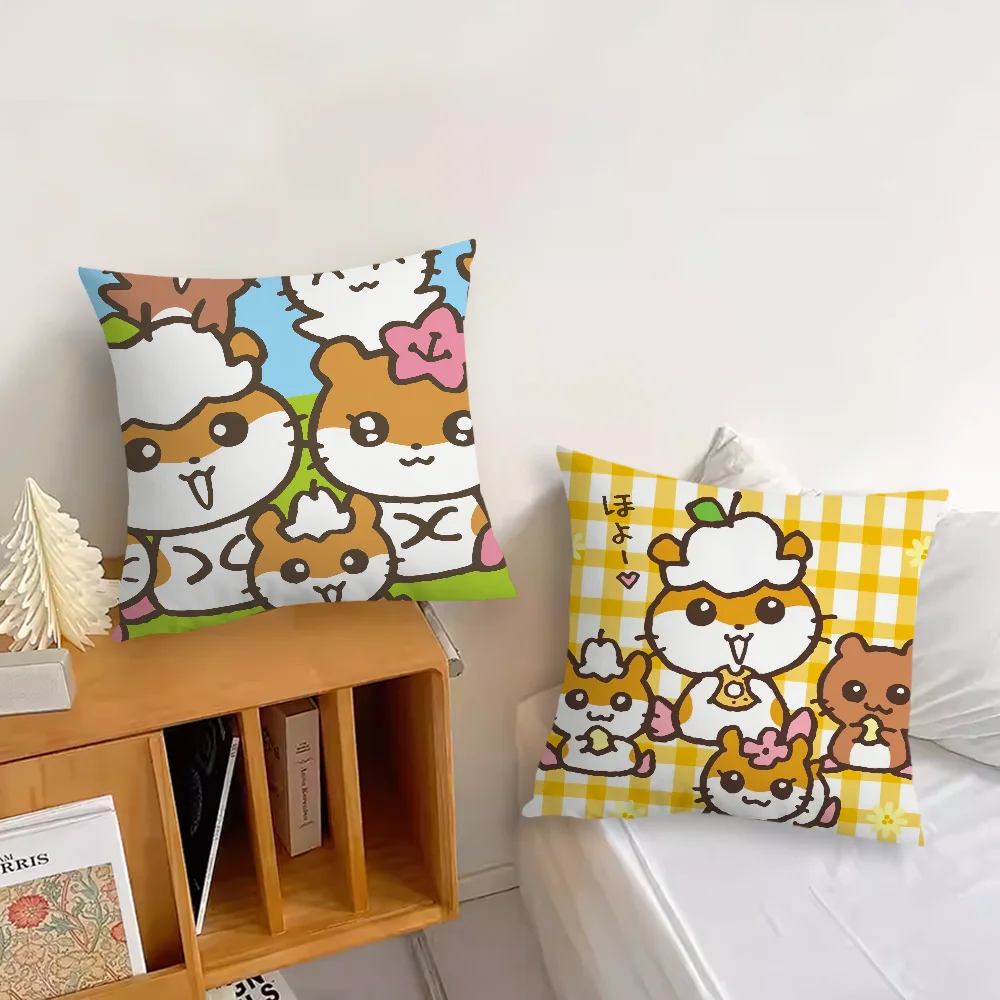 MINISO C-Coro Coro Kuririn Cute cushion cover Living Room Bedroom Headboard Backrest Cushion Square Cushion Nap Time Pillow Case