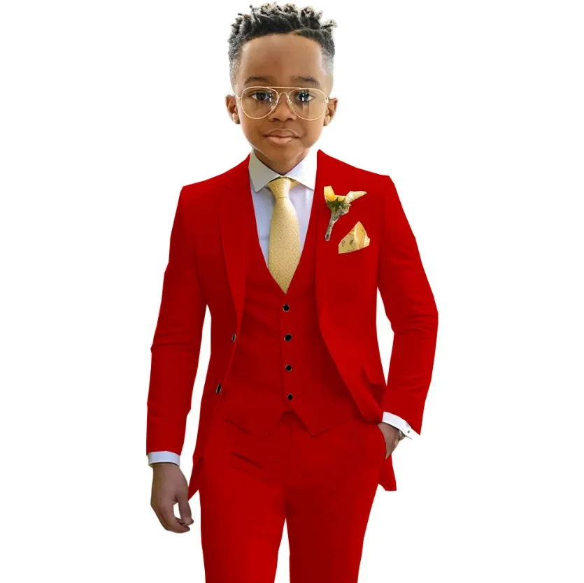 Boys Suit Mint Green Casual Blazer Slim Fit Young Clothes 3 Piece Set Kids Jacket Pant Vest Slim Fit Custom Wedding Tuxedo