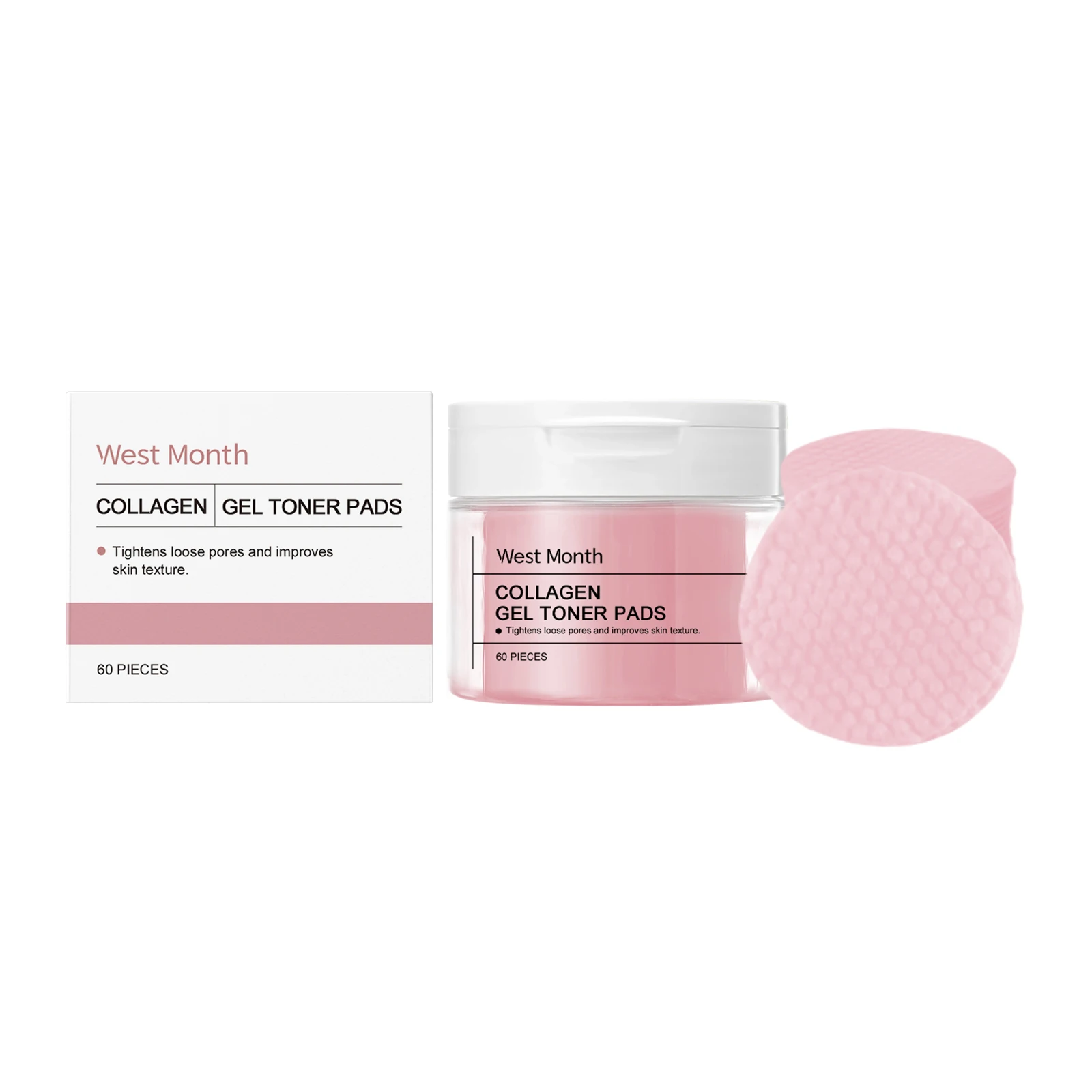 Collagen Toner Pads Gentle Moisturizing Brightening Facial Cotton Pads Skin Elasticity Nourishing Skin Care Sheets