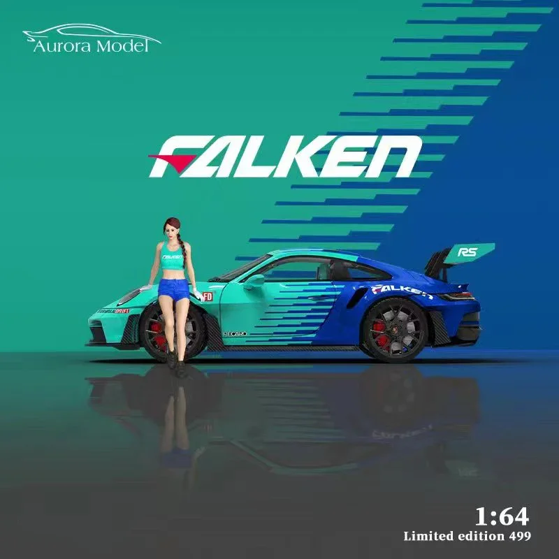 

Женская модель 1:64 Аврора 992 GT3RS Falken коллекционные литые модели автомобилей коллекционные миниатюрные игрушки