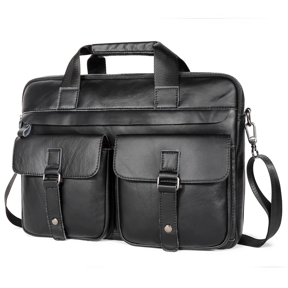 New computer handbag European and American retro crossbody shoulder bag men's leather briefcase merchant Service men's bag