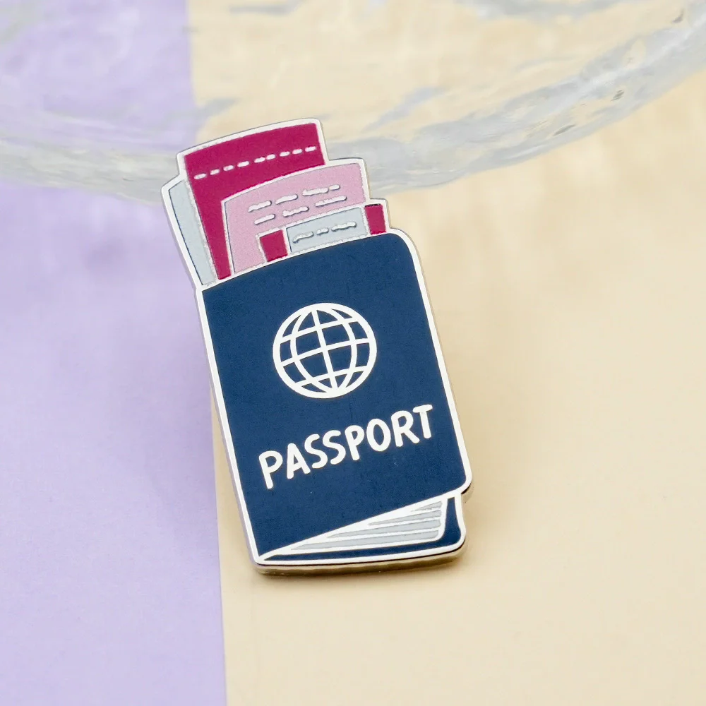 Flight Ticket Boarding Pass Brooch Fun Meme Badge Gifts Hard Enamel Pins for Jewelry Accessory