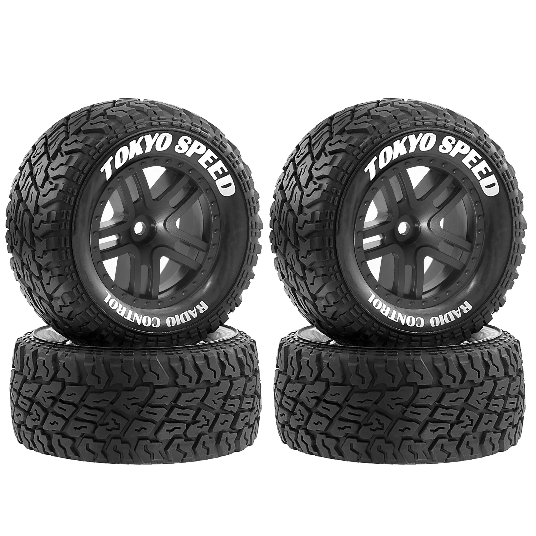

RED SPIDER 1.9 Beadlock Wheel Aluminum and 1.9 RC Crawler Tires for Traxxas TRX4 Axial SCX10 SCX10 II III Redcat Gen 8 4Pcs
