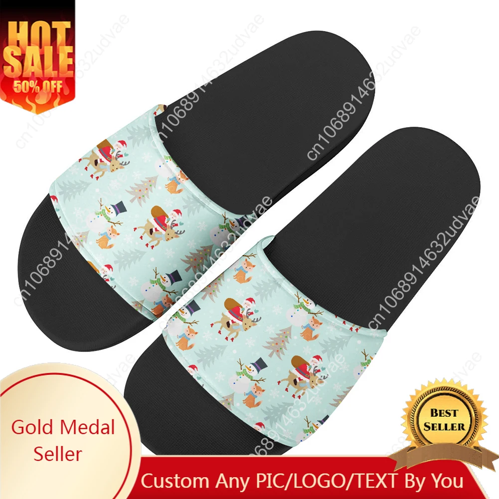 

Christmas Sandals Home Slippers Water Shoes Men Women Teenagers Children Sandal Bathroom Beach Pool Custom Made Summer Slipper