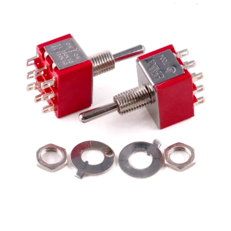 5Pcs 9Pin Mini Toggle Switch 3PDT ON-ON MTS-302 ON-OFF-ON MTS-303 2A250V/5A125VAC