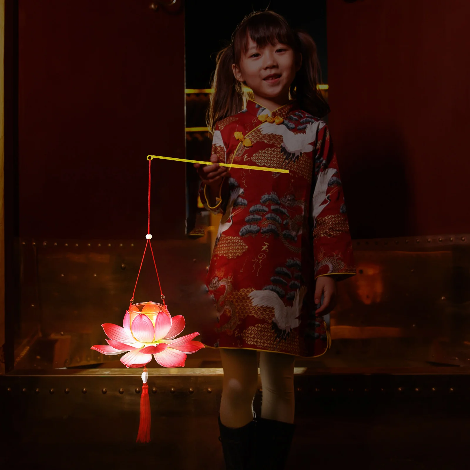 

1 set 1 Set Lotus Shape Handheld Lantern Diy Material Kit Festival Party Decoration Lantern Making Supplies Outdoor Lighting