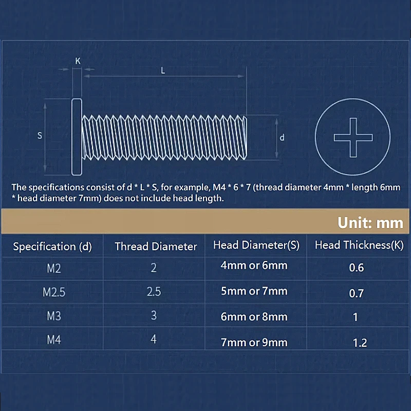 M1.2 M1.4 M1.6 M2 M2.5 M3 M4 M5 M6 Nickel Plating Carbon Steel CM Cross Phillips Ultra Thin Super Low Flat Head Screws Bolts