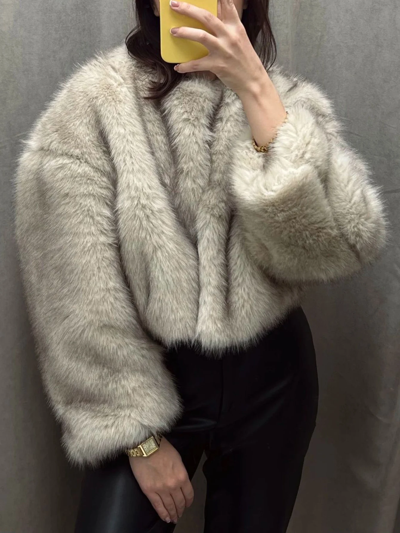 

Women's Coats Winter Fashion Simple Round-Neck Long Sleeve Solid Color Youthful Edgy Party Women's Coats