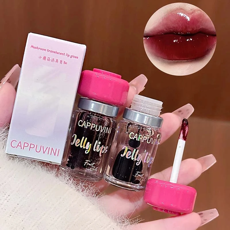 ベリーレッドリップグロス ブラックミラーグラス ウォーターライトクリアリップグレイズ 防水 ノンスティック リキッドリップスティック ヌードリップティント メイクアップ