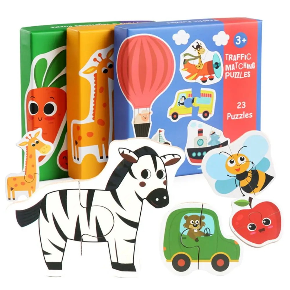 

Wooden Wood Fruit Jigsaw Early Learning Educational Toys Animal Domino Puzzle Toy Multi-layer Traffic Toddler Puzzles Preschool