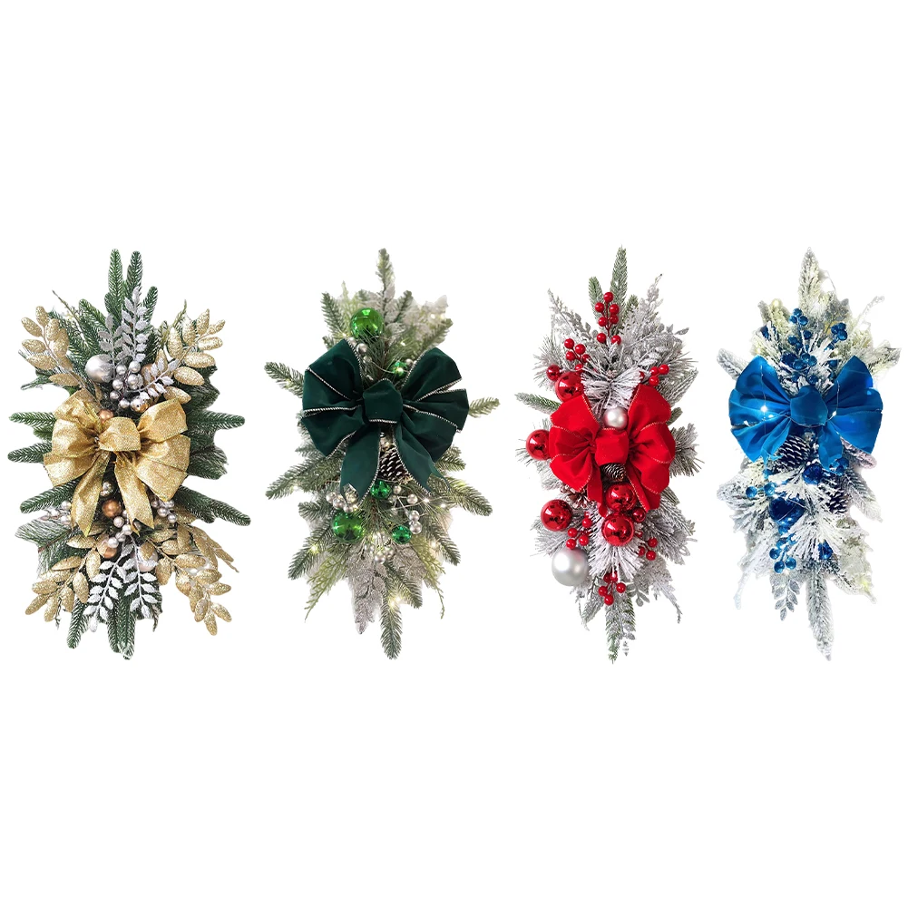 

Рождественский венок, подвески, орнамент, атмосфера, декоративная гирлянда без/с светом, украшение для домашней двери, окна